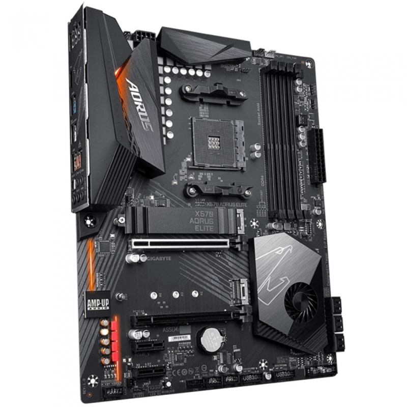 ДУБЛЬ X570 AORUS ELITE Socket AM4, AMD X570, 4xDDR4-3200, 2xPCI-Ex16, 2xPCI-Ex1, 6xSATA3(RAID 0/1/10), 2xM.2, 6 Ch Audio, GLan, (4+4)xUSB2.0, (6+4)xUSB3.2, (0+1)xUSB3.2 Type-C™, ATX, RTL {8}