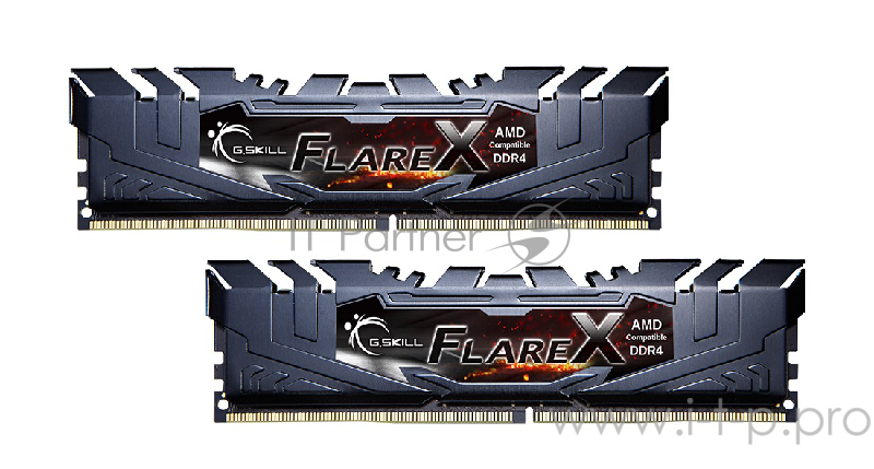 Модуль памяти G.SKILL FLARE X (AMD) DIMM DDR4 32GB (2x16GB kit) 3200MHz CL16 1.35V / F4-3200C16D-32GFX / BLACK