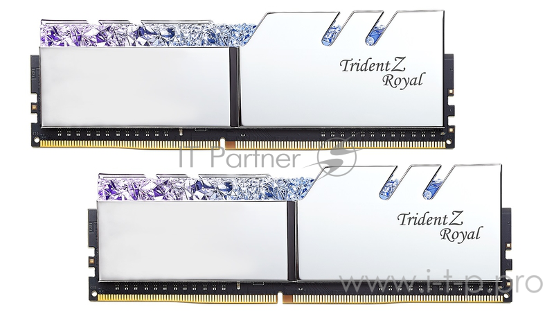 Модуль памяти G.SKILL TRIDENT Z ROYAL DIMM DDR4 16GB (2x8GB kit) 3600MHz CL16 1.35V / F4-3600C16D-16GTRSC / SILVER