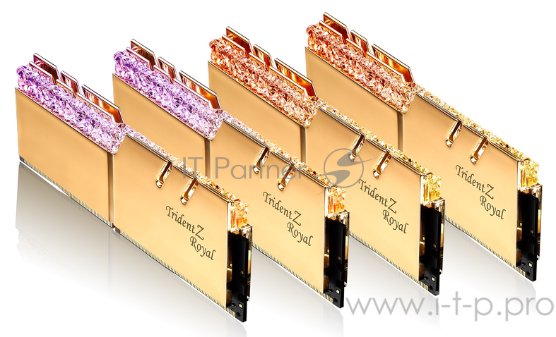 Модуль памяти G.SKILL TRIDENT Z ROYAL DIMM DDR4 64GB (4x16GB kit) 3600MHz CL16 1.35V / F4-3600C16Q-64GTRGC / GOLD
