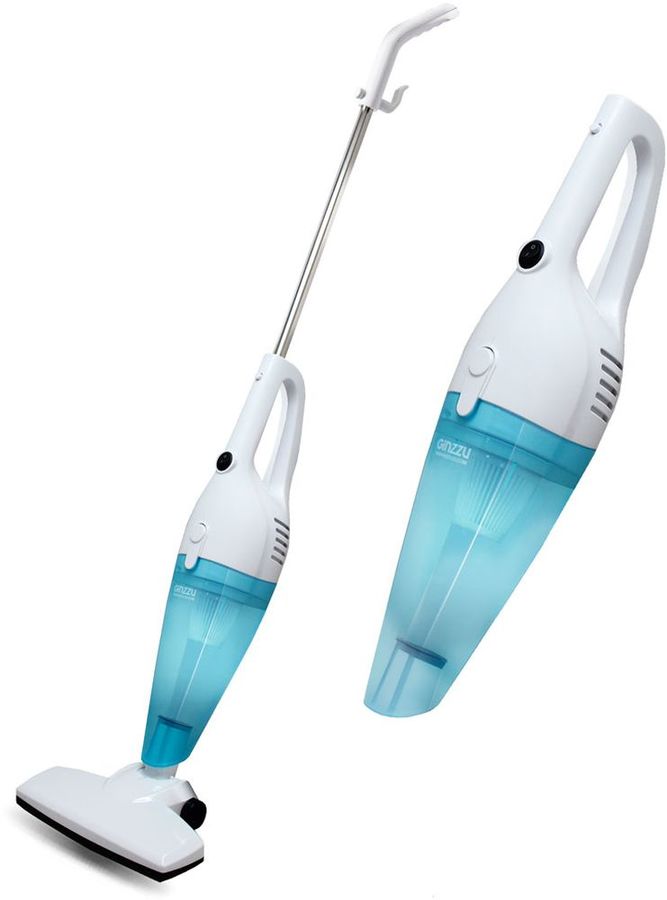 Пылесос вертикальный Ginzzu VS101 белый/голубой