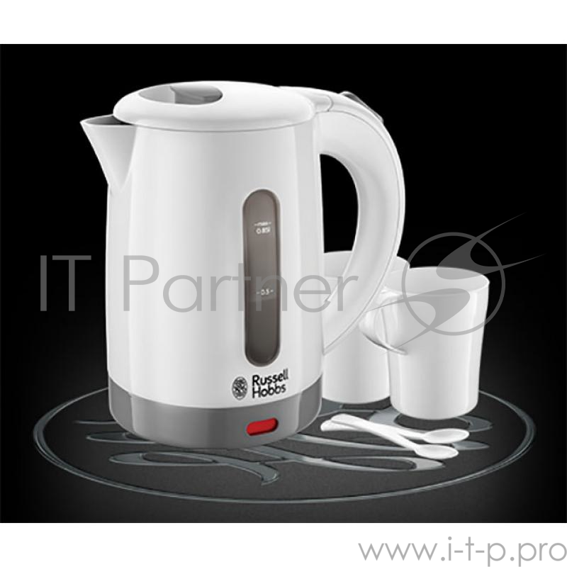 Чайник Russell Hobbs 23840-70, 1000Вт, компактный, 0.85л, пластик, закрытая спираль, белый