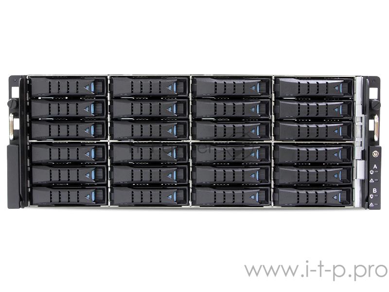 Серверная платформа HA401-LB, 4U, 24xSATA/SAS HS 3,5/2,5 universal bay, 2 x canister (AIC Libra ( 2xs2011-R3, 16xDDR4 DIMM, 2x10GbE+2x1GbE, LSI 3008 SAS IOC (RAID 0/1/1E/10), dedicated BMC port, ASP2400, 4* 9mm 2.5 internal bay, 12G expander board wi