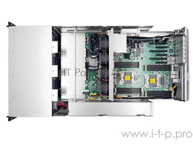 Серверная платформа HA401-LB, 4U, 24xSATA/SAS HS 3,5/2,5 universal bay, 2 x canister (AIC Libra ( 2xs2011-R3, 16xDDR4 DIMM, 2x10GbE+2x1GbE, LSI 3008 SAS IOC (RAID 0/1/1E/10), dedicated BMC port, ASP2400, 4* 9mm 2.5 internal bay, 12G expander board wi