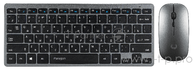 Офисный набор клавиатура + мышь Qumo Paragon Silver + White K15/M21, беспроводной 2.4G, клавиатура + мышь, 400 mA