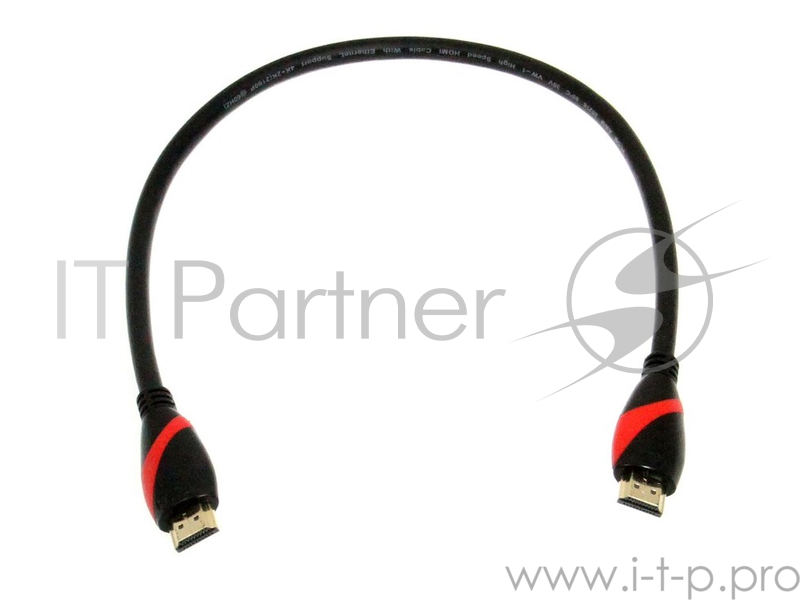 Кабель HDMI 19M/M ver. 2.0 black red, 0.5m VCOM <CG525-R-0.5>