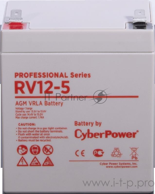 Аккумуляторная батарея PS CyberPower RV 12-5 / 12 В 5,7 Ач Battery CyberPower Professional series RV 12-5 / 12V 5.7 Ah
