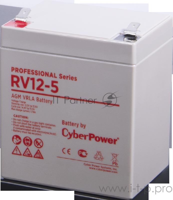 Аккумуляторная батарея PS CyberPower RV 12-5 / 12 В 5,7 Ач Battery CyberPower Professional series RV 12-5 / 12V 5.7 Ah