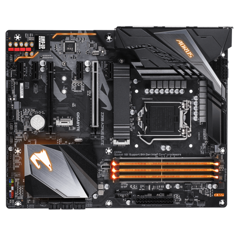 Материнская плата Z390 AORUS ELITE (Star Wars Edition), Socket 1151, Intel®Z390, 4xDDR4-2666, HDMI, 2xPCI-Ex16, 4xPCI-Ex1, 6xSATA3(RAID 0/1/5/10), 2xM.2, 8Ch Audio, 1xGLan, (4+4)xUSB2.0, (6+2)xUSB3.1, (0+1)xUSB3.1 Type-C™, ATX, RTL, {8}