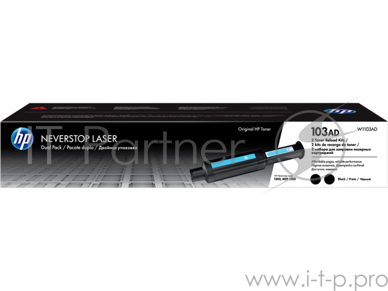 Тонер Картридж HP 103 W1103AD черный x2уп. (5000стр.) для HP Neverstop Laser