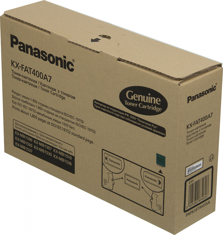 Тонер Картридж Panasonic KX-FAT400A черный для Panasonic KX-MB1500/1520 (1800стр.)