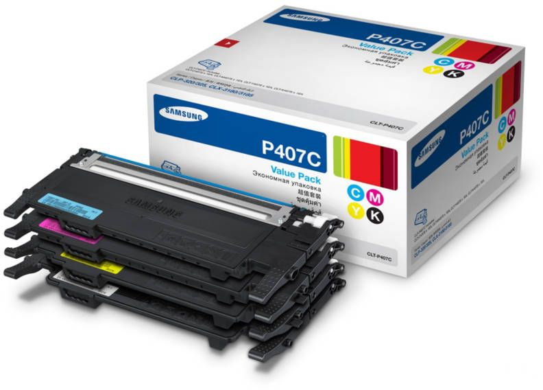 Тонер Картридж SAMSUNG CLT-P407C/ SU388A желтый/голубой/пурпурный/черный набор карт. для Samsung CLP