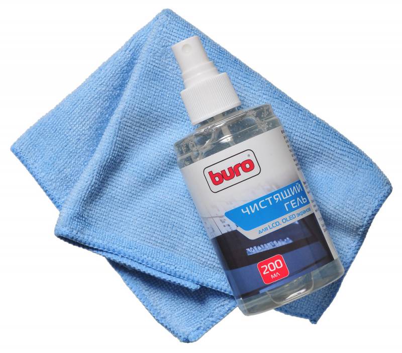 Чистящий набор (салфетки + гель) Buro BU-Glcd (салфетка и гель) для экранов ЖК мониторов блистер 200