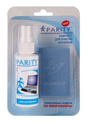 Чистящий набор (салфетки + спрей) Parity (24126), Комплект для ноутбуков (спрей 65мл+2 салфетки из м