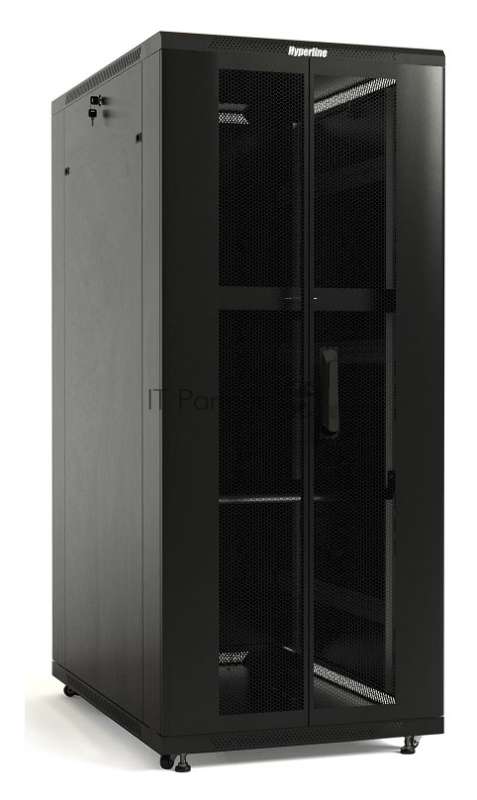 Hyperline TTB-3268-AS-RAL9004 Шкаф напольный 19-дюймовый, 32U, 1610x 600х 800 мм (ВхШхГ), передняя с