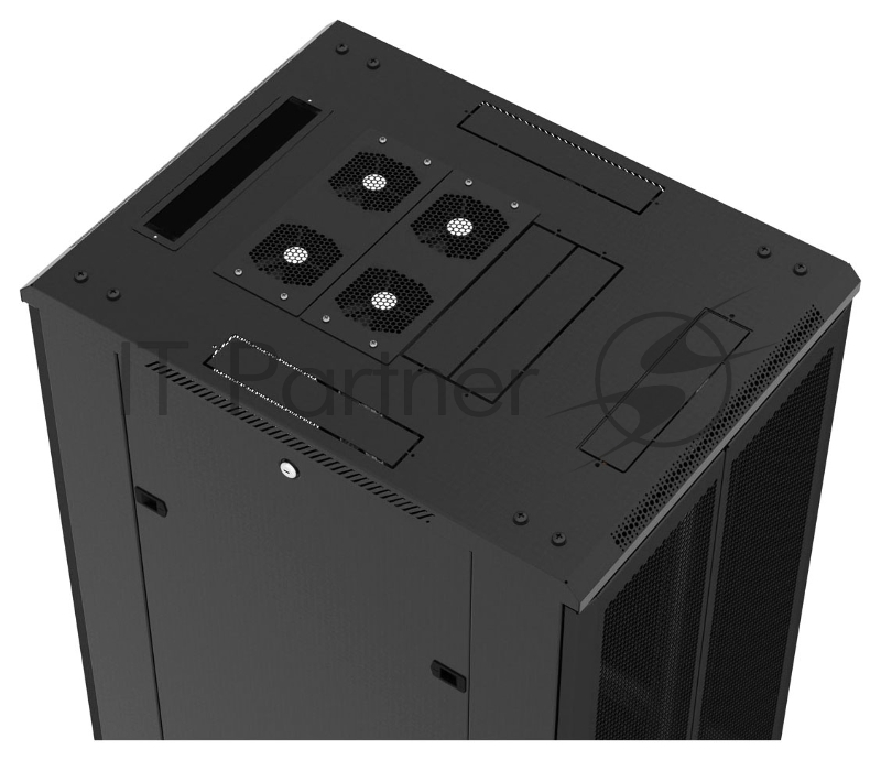 Hyperline TTB-3268-AS-RAL9004 Шкаф напольный 19-дюймовый, 32U, 1610x 600х 800 мм (ВхШхГ), передняя с