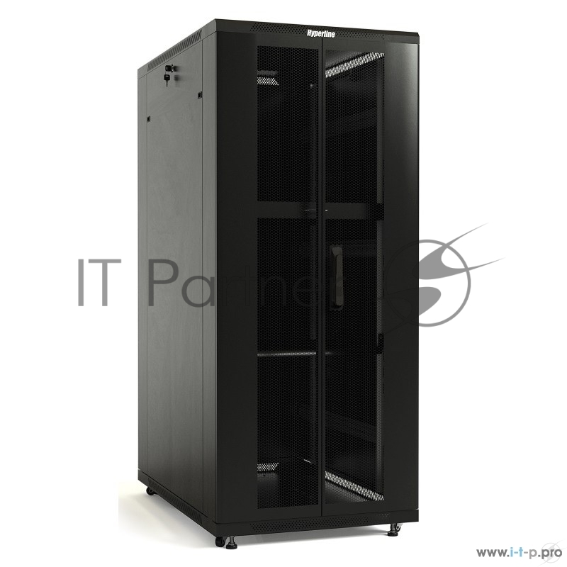 Hyperline TTB-3268-AS-RAL9004 Шкаф напольный 19-дюймовый, 32U, 1610x 600х 800 мм (ВхШхГ), передняя с