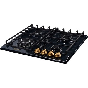 Газовая варочная поверхность Kuppersberg Газовая варочная поверхность металл, ширина 60 см, 4 газовые конфорки, 1 конфорка повышенной мощности, автоподжиг, газ-контроль, чугунные решетки, цвет антрацит/ручки цвета бронза