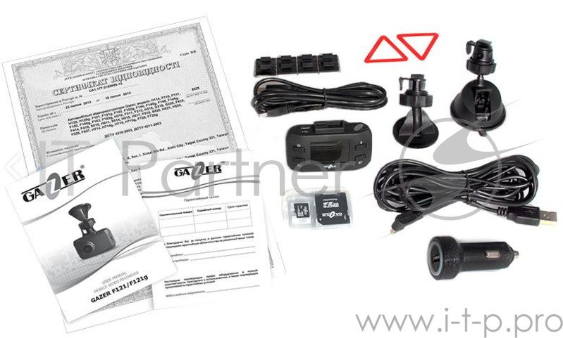 Автомобильный Видеорегистратор GAZER F121 +SD 16Gb. 1.5/ 160°/ Full HD 1920x1080/G-sensor/microSD до 128Gb