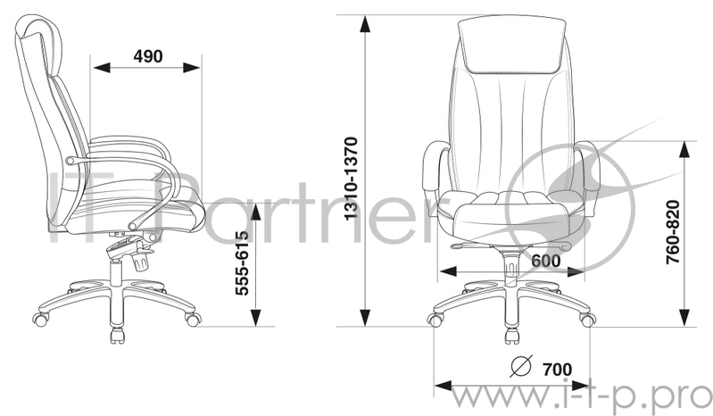 Кресло руководителя Бюрократ T-9922SL/BLACK черный кожа крестовина хром