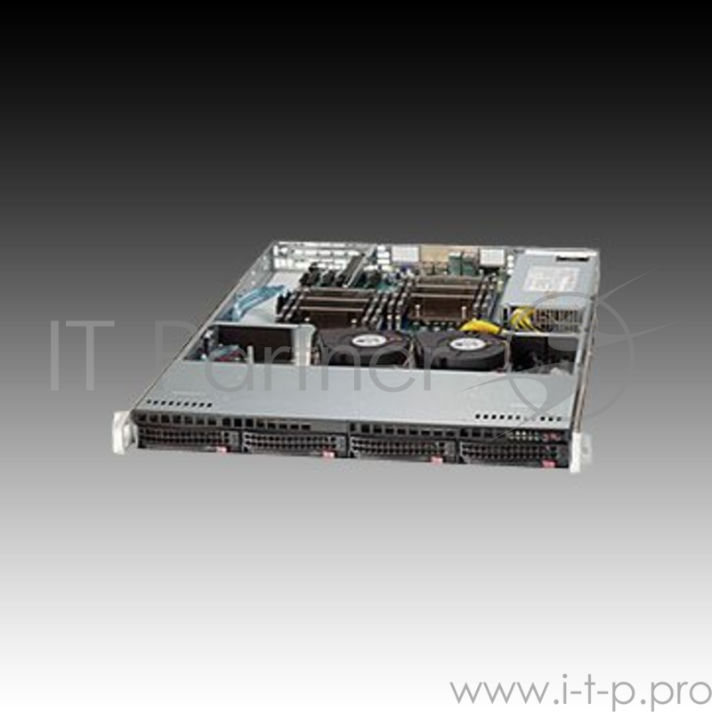 Корпус Supermicro 813T-441CB, 1U, Extended ATX, 1 слотов, Светодиодный индикатор, PSU optional 440Вт, Черный