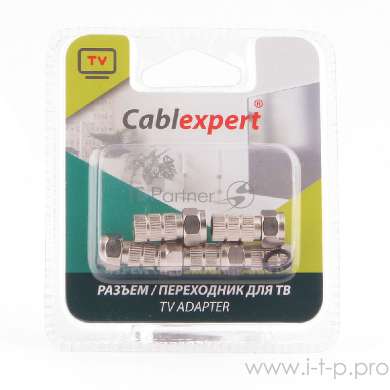 Коннектор Cablexpert F SPL6-02, для кабеля RG6, 5шт, с уплот. рез. кольцом