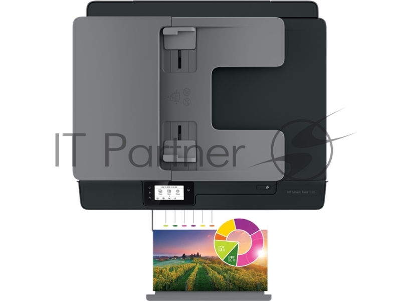 МФУ HP Smart Tank 530 AiO Printer (p/c/s, A4, 4800x1200dpi, CISS, 11(5)ppm, 1tray 100, ADF 35, USB2.0/Wi-Fi, 1y war, cartr. B 18K & 8K CMY in box)