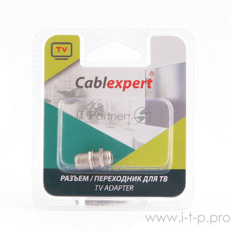 Соединитель Cablexpert APL-FF-01, F (мама) / F (мама) с гайкой и шайбой, блистер