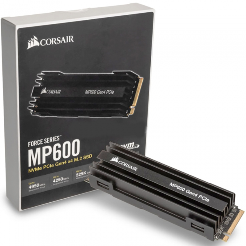 M.2 2280 2TB Corsair MP600 Client SSD CSSD-F2000GBMP600 PCIe Gen4x4 with NVMe, 4950/4250, IOPS 680/600K, MTBF 1.7M, 3D TLC, 3600TBW, Heatsink, RTL