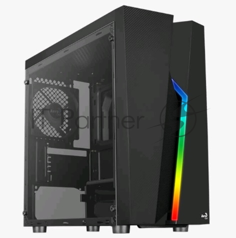 Корпус Aerocool Bolt Tempered Glass без БП, mATX, боковое окно, черный