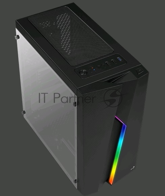 Корпус Aerocool Bolt Tempered Glass без БП, mATX, боковое окно, черный