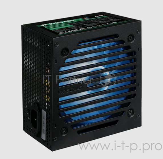 Блок питания Aerocool 600W Retail VX PLUS 600 RGB , подсветка, ATXv2.3 Haswell, fan 12cm, 500mm cable, power cord, PCIe 6+2P x2, SATA x4, PATA x3, FDD
