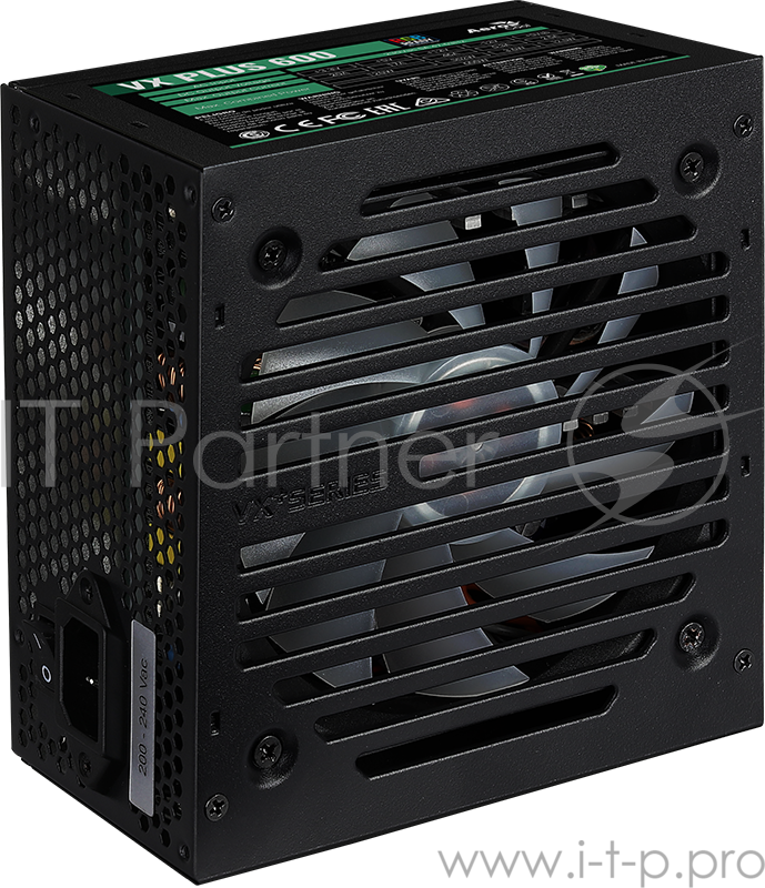 Блок питания Aerocool 600W Retail VX PLUS 600 RGB , подсветка, ATXv2.3 Haswell, fan 12cm, 500mm cable, power cord, PCIe 6+2P x2, SATA x4, PATA x3, FDD