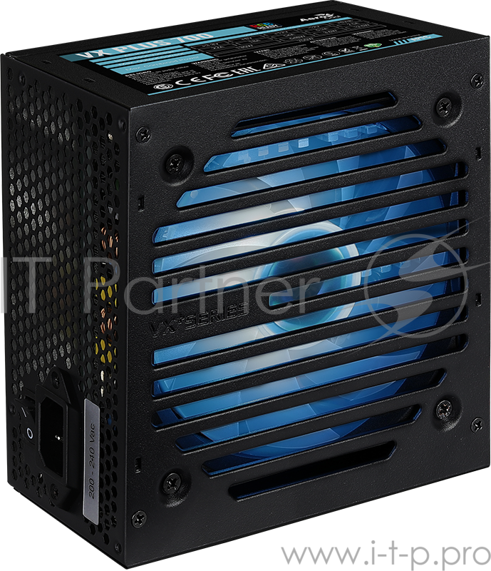 Блок питания Aerocool 700W Retail VX PLUS 700 RGB , подсветка, ATXv2.3 Haswell, fan 12cm, 500mm cable, power cord, PCIe 6+2P x2, SATA x6, PATA x3, FDD
