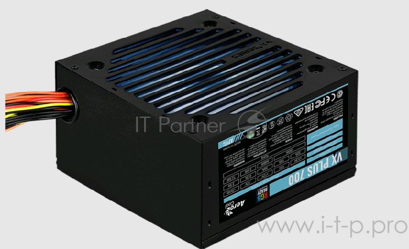 Блок питания Aerocool 700W Retail VX PLUS 700 RGB , подсветка, ATXv2.3 Haswell, fan 12cm, 500mm cable, power cord, PCIe 6+2P x2, SATA x6, PATA x3, FDD