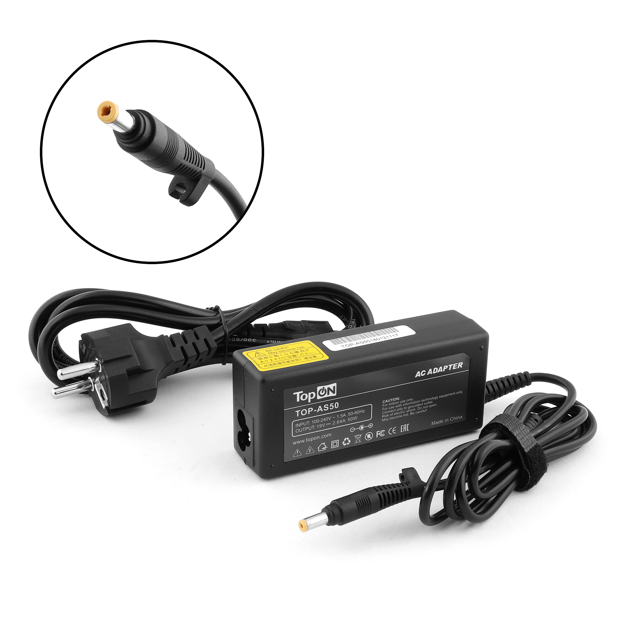 Блок питания для ноутбука Asus A1, A1000, F7, F74, L1, M1, S2, S3, T9, Z2 Series. 19V 2.64A (4.8x1.7mm) 50W. ADP-50HH B, ADP-50MB, ADP-50SB.