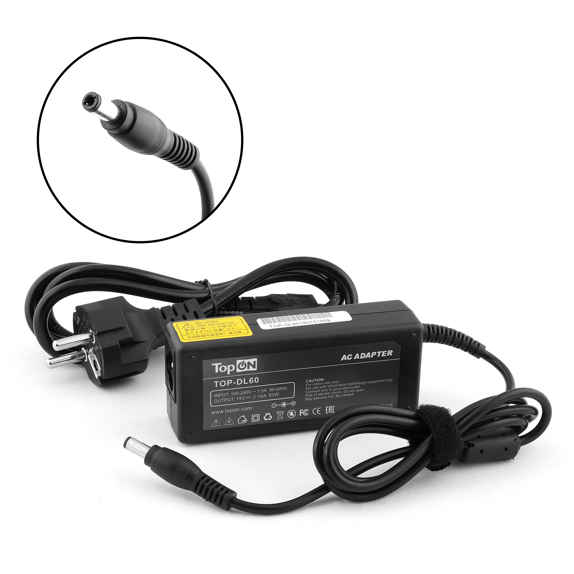 Блок питания для ноутбука Dell Inspiron 1000, 1300, 2200, 3500, 7000 Series. 19V 3.16A (5.5x2.5mm) 60W. PA-16, 310-5422, WD971, 312-0367.