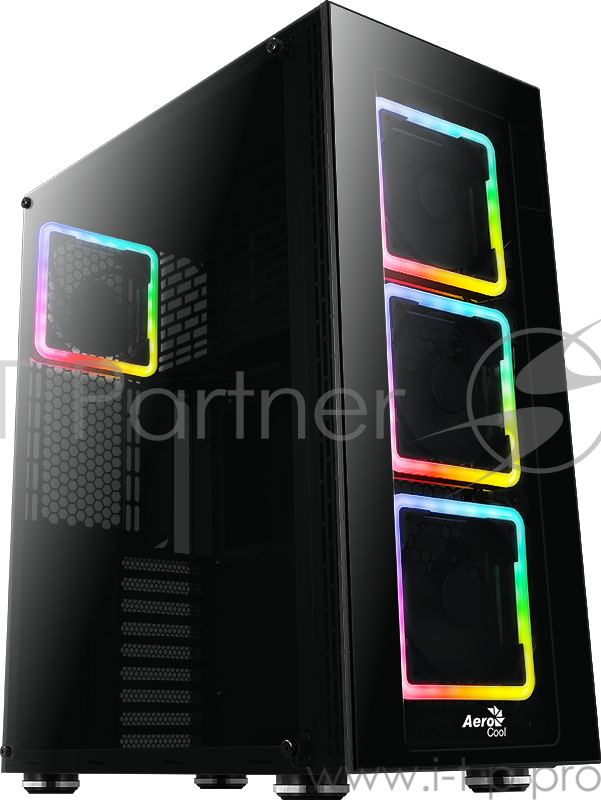 Корпус Aerocool Tor Pro без БП, ATX, боковое окно, закаленное стекло, пульт ДУ, контроллер вентиляторов, черный
