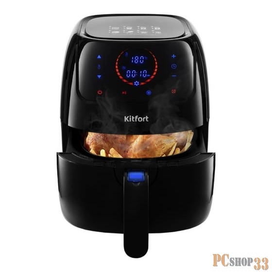 2210-КТ Аэрогриль Kitfort Мощность: 1200–1400 Вт.Ёмкость корзины: 3 л.Нагревательный элемент ТЭН.