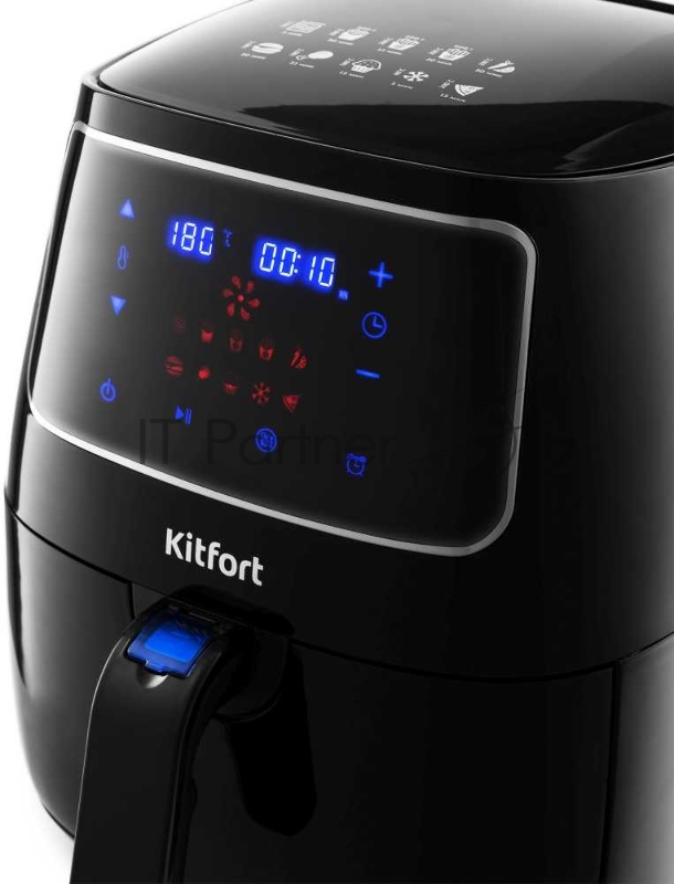 2211-КТ Аэрогриль Kitfort.Мощность: 1200–1400 Вт.Ёмкость корзины: 3,2 л.