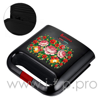 Гриль электрический ВАСИЛИСА ВА-207 Жостово черный с красным