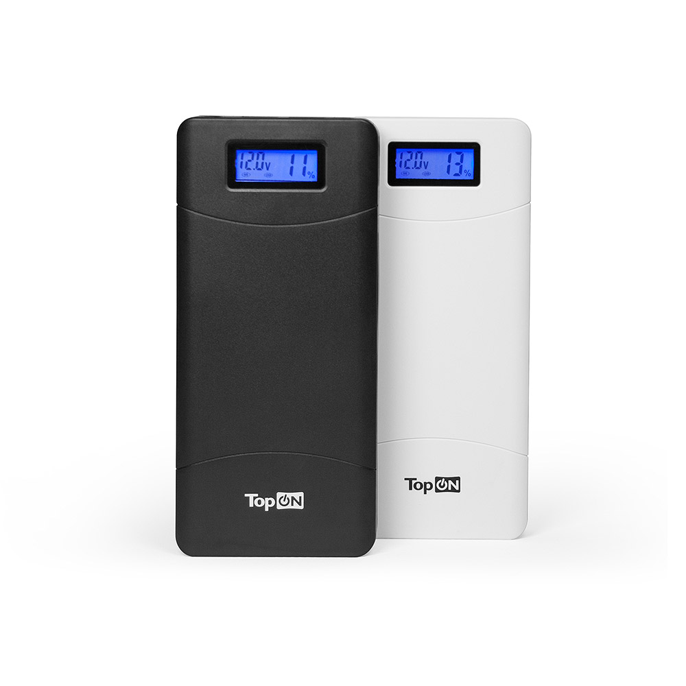 Универсальный внешний аккумулятор 18000mAh (66.6Wh) с 2 USB-портами и QC 2.0, для зарядки ноутбука, планшета, смартфона и аккумулятора авто. Белый.