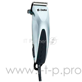 Машинки для стрижки DELTA DL-4013 серебро (серебро, 10 Вт, регулировка длины срезаемых волос, 4 съемных гребня, лезвия из нержавеющей стали, расческа, ножницы, масленка, щетка для чистки)