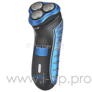 Бритва электрическая ЯРОМИР ЯР-101, 3 бреющие головки, триммер, синий с черным (24) (РОССИЯ)