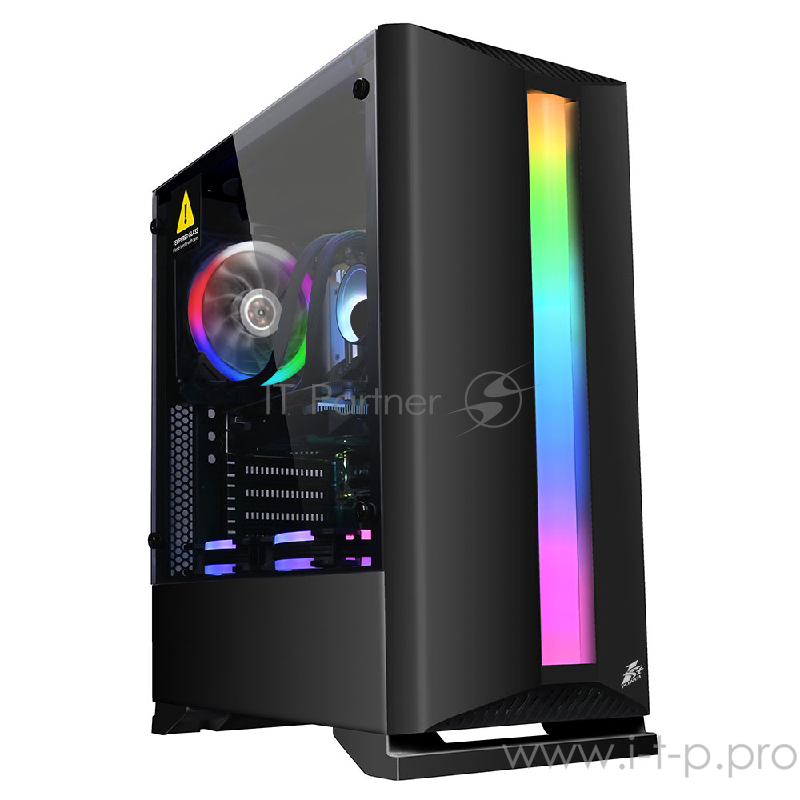 Корпус 1STPLAYER RAINBOW R6 / ATX, tempered glass side panel / 1x 120mm LED fan inc. / R6-1R1