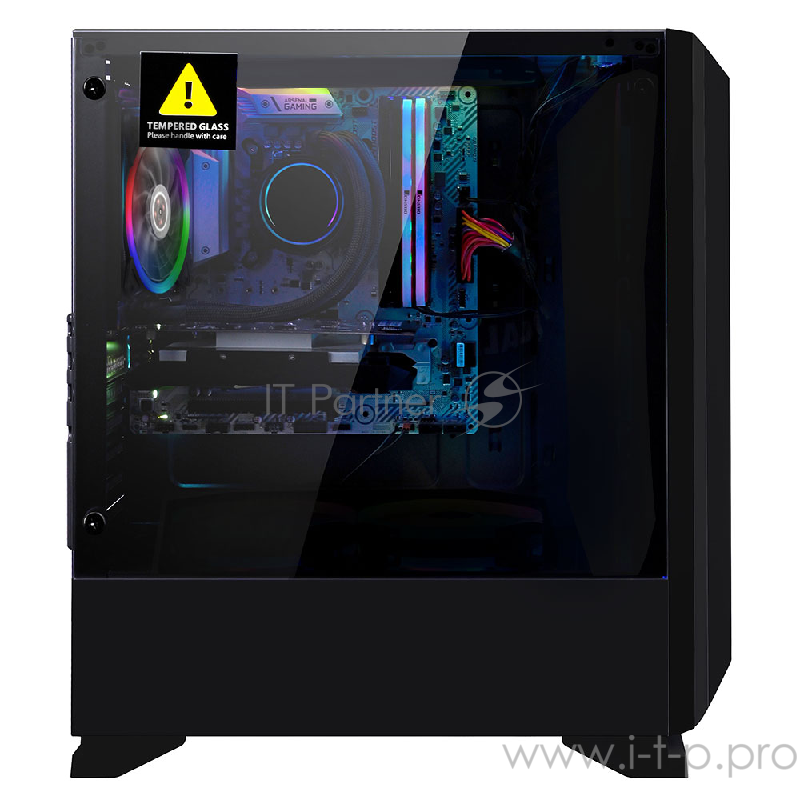 Корпус 1STPLAYER RAINBOW R6 / ATX, tempered glass side panel / 1x 120mm LED fan inc. / R6-1R1