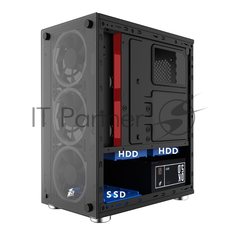 Корпус 1STPLAYER FIREBASE X2 / mATX, tempered glass side panels / 4x 120mm LED fans inc. / X2-4R1