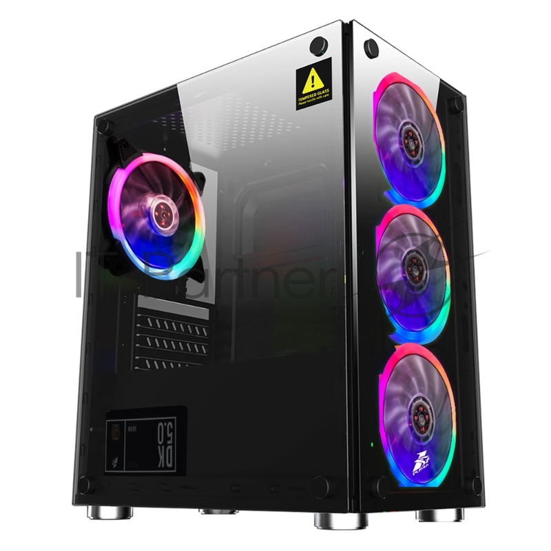 Корпус 1STPLAYER FIREBASE X2 / mATX, tempered glass side panels / 4x 120mm LED fans inc. / X2-4R1