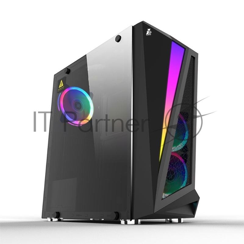 Корпус 1STPLAYER RAINBOW R5 / ATX, tempered glass side panel / 3x 120mm LED fans inc. / R5-3R1