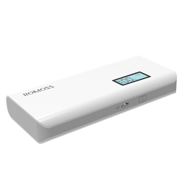 Универсальный внешний аккумулятор для цифровой техники ROMOSS Solo 5 Plus на 10000mAh (37Wh) USB 5V 2.1А / 1A. Белый.